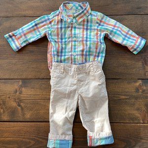 Baby Gap Plaid Matching Set 6-12M Dressy Outfit